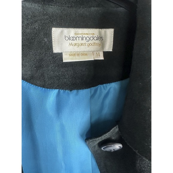 Vtg Margaret Godfrey x Bloomingdale's Suede Leather Belted Trench Coat Womens 14 - Picture 10 of 16